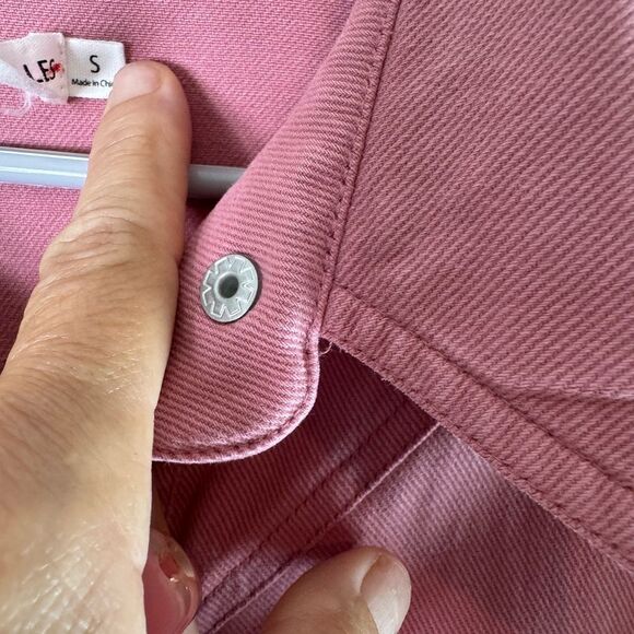 Avec Les Filles Pink Coverall Denim 3/4 Snap Front Patch Pocket Dress Size S - Picture 7 of 15